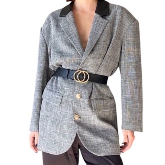 Lovers and Friends Oversized Gray Blazer Size S - Picture 3 of 10